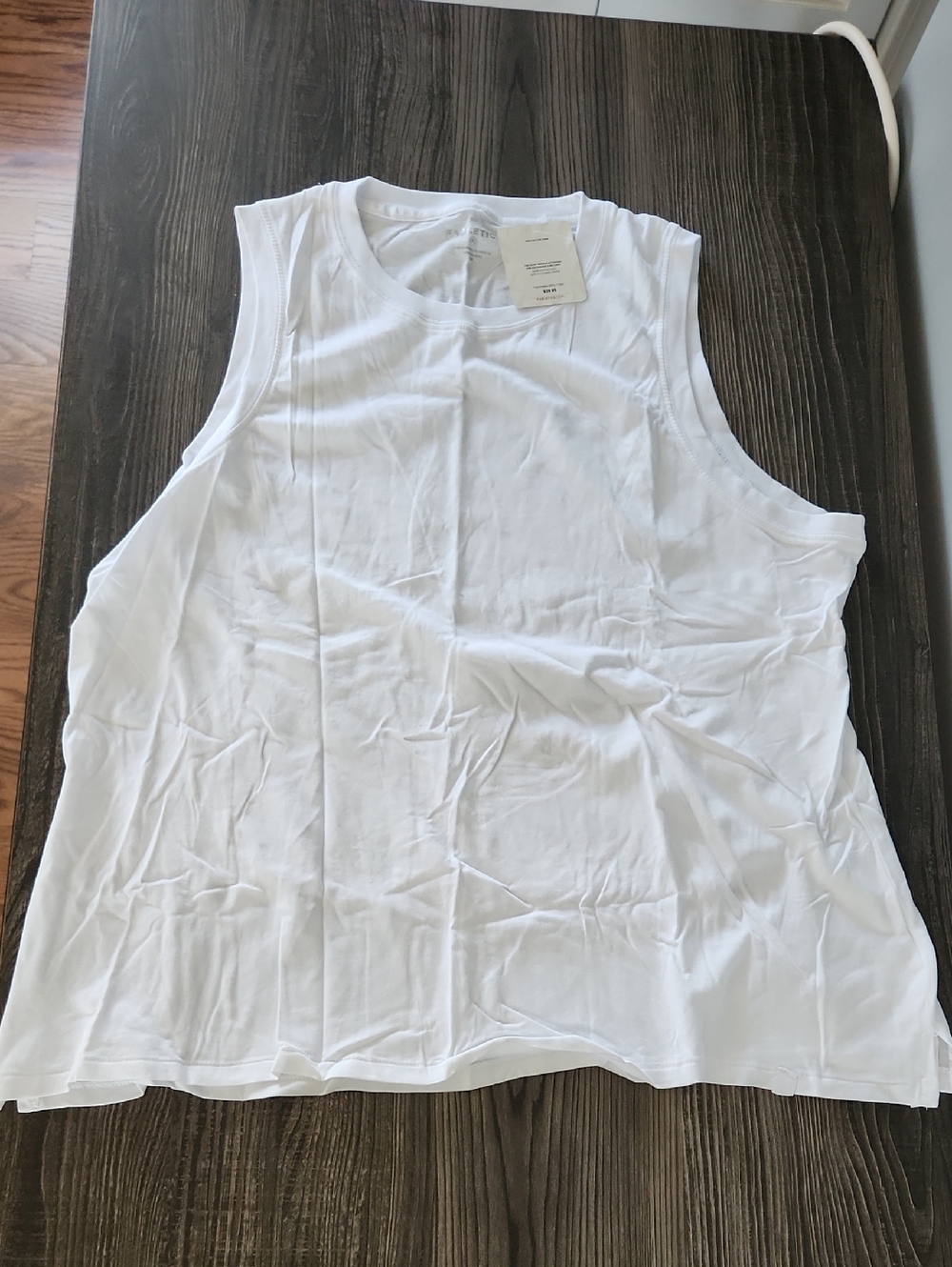 NWT Fabletics 100% Cotton Boxy Muscle Tank - White